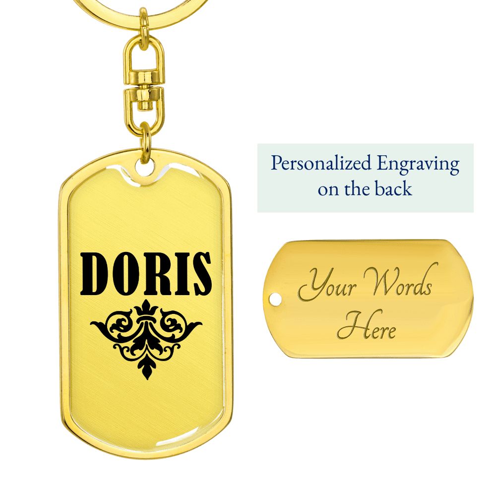 Doris v01a - Luxury Dog Tag Keychain