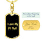 Love My Pit Bull v5 - Luxury Dog Tag Keychain