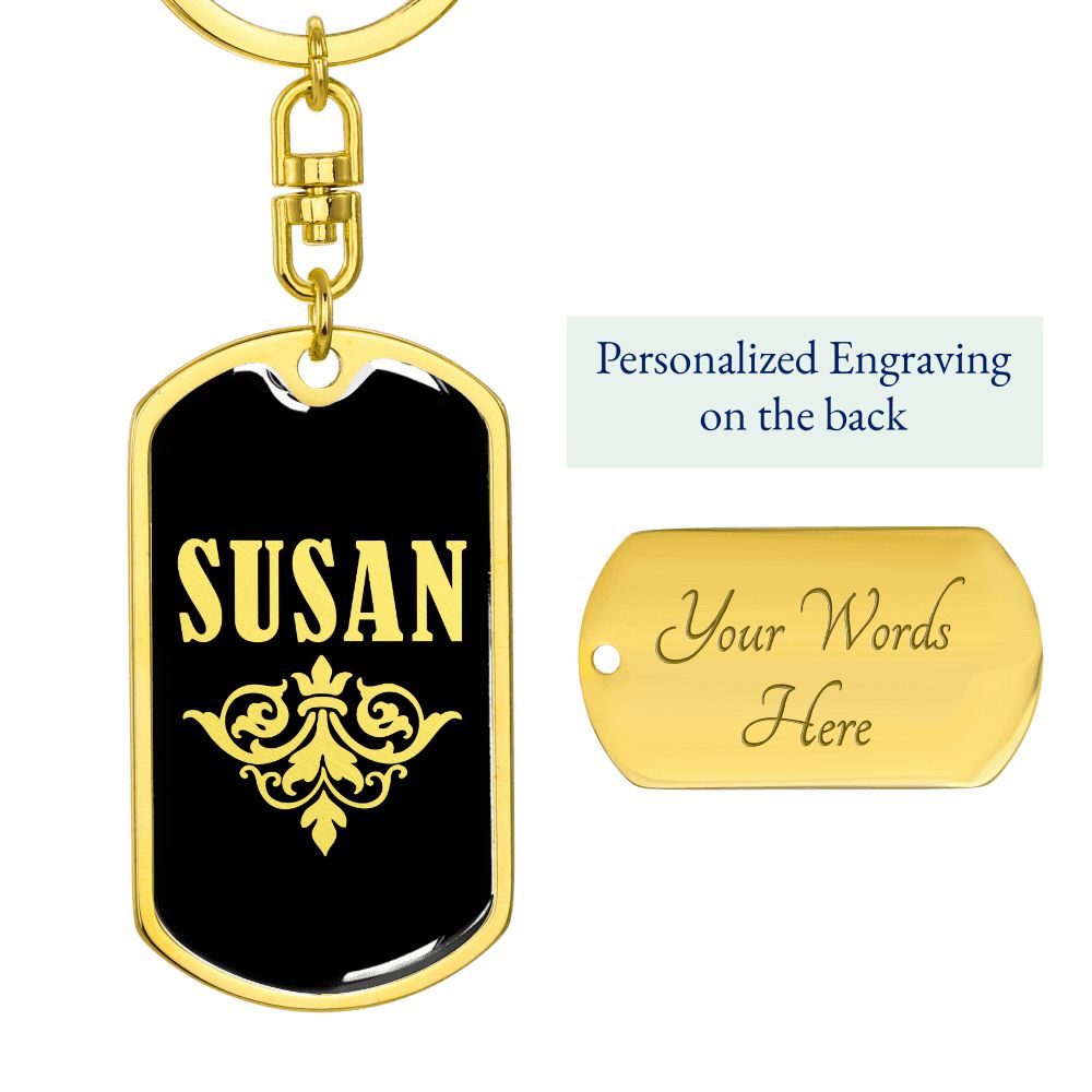 Susan v02a - Luxury Dog Tag Keychain