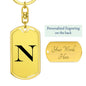 Initial N v1a - Luxury Dog Tag Keychain