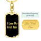 Love My Great Dane v2 - Luxury Dog Tag Keychain