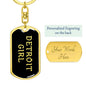 Detroit Girl v5 - Luxury Dog Tag Keychain