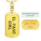 El Paso Girl v4 - Luxury Dog Tag Keychain