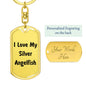 Love My Silver Angelfish - Luxury Dog Tag Keychain
