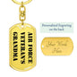Air Force Veteran's Grandma - Luxury Dog Tag Keychain