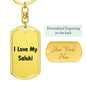 Love My Saluki v4 - Luxury Dog Tag Keychain