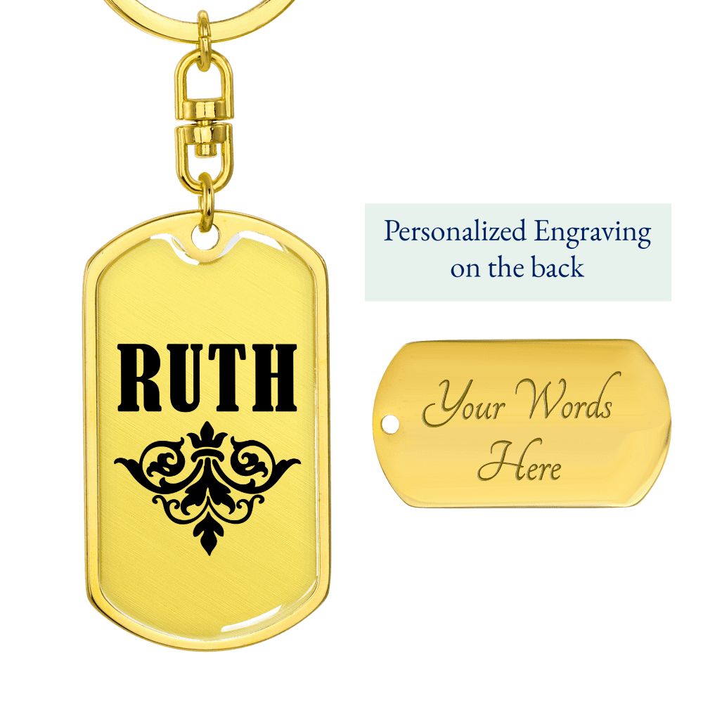 Ruth v01a - Luxury Dog Tag Keychain