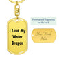 Love My Water Dragon - Luxury Dog Tag Keychain