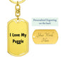 Love My Puggle v4 - Luxury Dog Tag Keychain