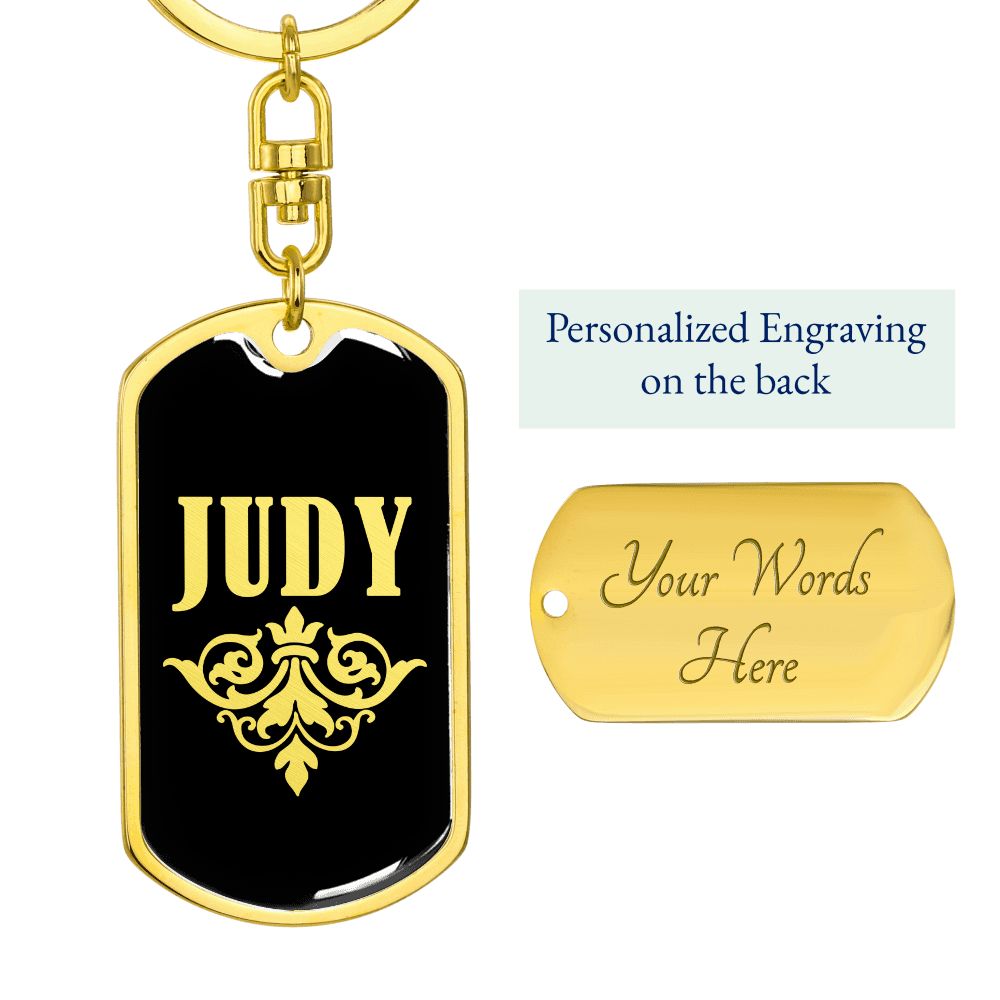 Judy v02a - Luxury Dog Tag Keychain