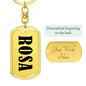 Rosa v01 - Luxury Dog Tag Keychain