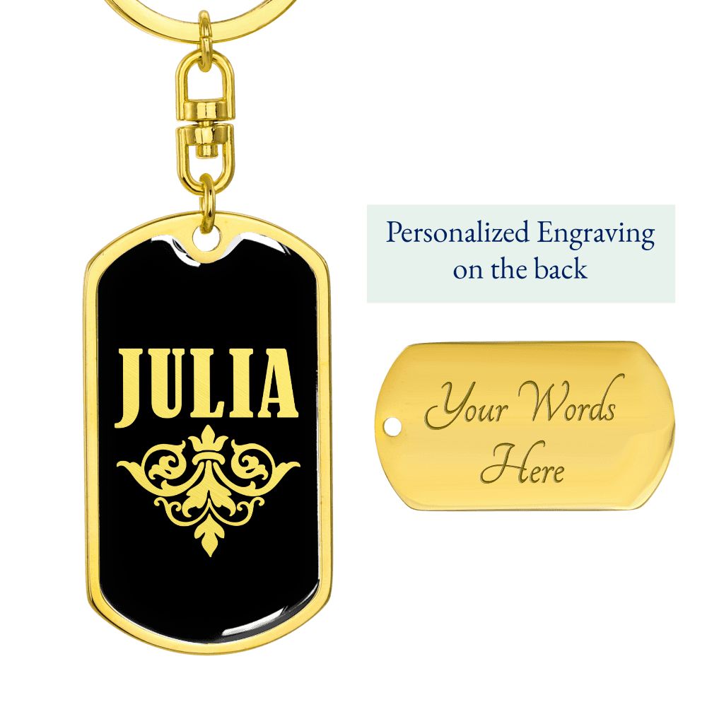 Julia v02a - Luxury Dog Tag Keychain