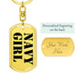 Navy Girl - Luxury Dog Tag Keychain
