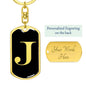 Initial J v2a - Luxury Dog Tag Keychain