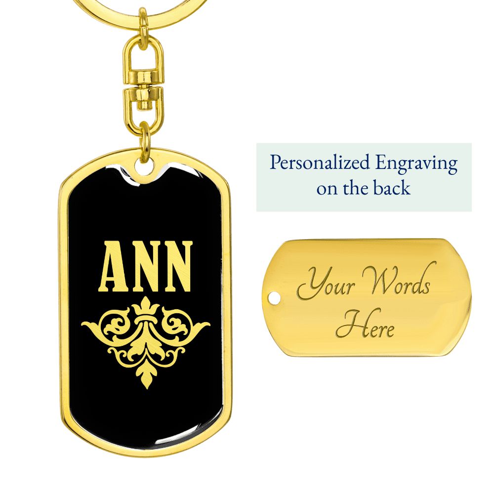 Ann v02a - Luxury Dog Tag Keychain