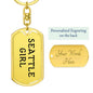 Seattle Girl v4 - Luxury Dog Tag Keychain