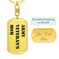Army Veteran's Mom - Luxury Dog Tag Keychain