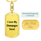 Love My Champagne Ferret - Luxury Dog Tag Keychain