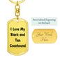 Love My Black and Tan Coonhound v4 - Luxury Dog Tag Keychain