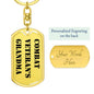 Combat Veteran's Grandma - Luxury Dog Tag Keychain