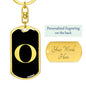 Initial O v2a - Luxury Dog Tag Keychain