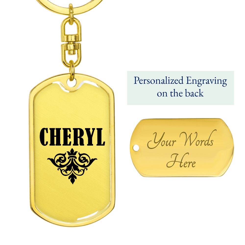 Cheryl v01a - Luxury Dog Tag Keychain