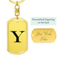 Initial Y v1a - Luxury Dog Tag Keychain