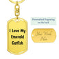 Love My Emerald Catfish - Luxury Dog Tag Keychain
