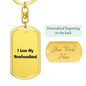 Love My Newfoundland v4 - Luxury Dog Tag Keychain