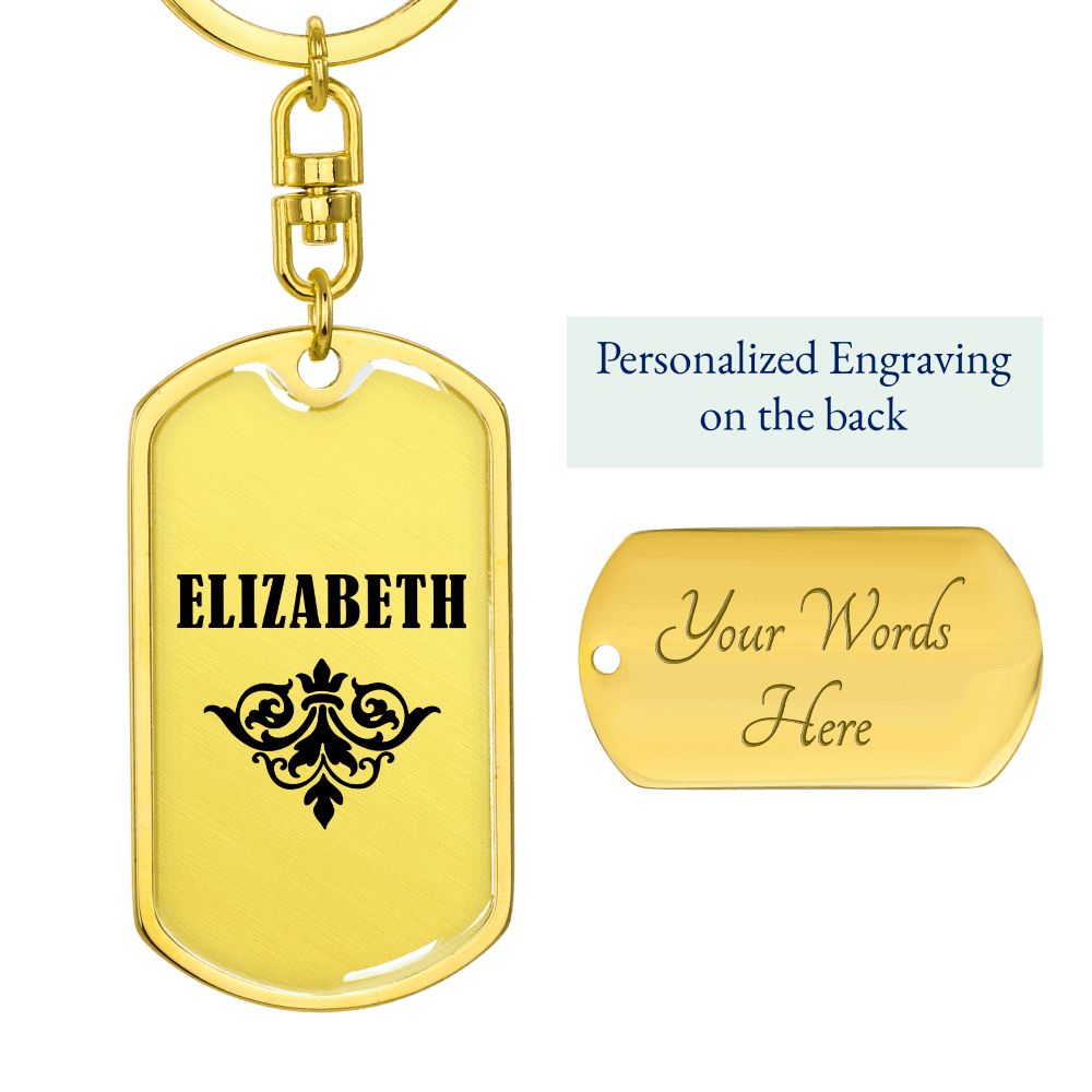 Elizabeth v01a - Luxury Dog Tag Keychain