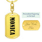 Monica v01 - Luxury Dog Tag Keychain