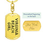 Virginia Beach Girl v4 - Luxury Dog Tag Keychain