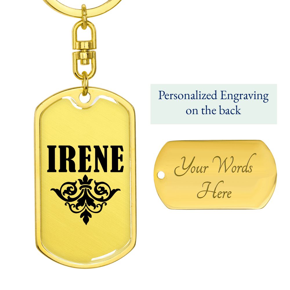 Irene v01a - Luxury Dog Tag Keychain