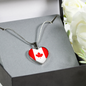 Canadian Flag - Heart Pendant Luxury Necklace