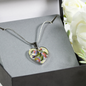 Bird And Flowers - Heart Pendant Luxury Necklace
