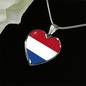 Dutch Flag - Heart Pendant Luxury Necklace