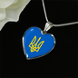 Tryzub (Yellow) - Heart Pendant Luxury Necklace