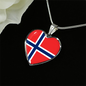 Norwegian Flag - Heart Pendant Luxury Necklace
