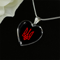 Tryzub (Red) - Heart Pendant Luxury Necklace