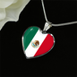 Mexican Flag - Heart Pendant Luxury Necklace