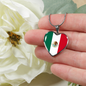 Mexican Flag - Heart Pendant Luxury Necklace