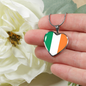 Irish Flag - Heart Pendant Luxury Necklace