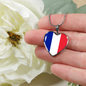 French Flag - Heart Pendant Luxury Necklace