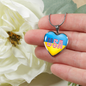 Ukrainian In The USA - Heart Pendant Luxury Necklace