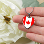 Canadian Flag - Heart Pendant Luxury Necklace