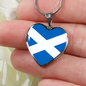 Scottish Flag - Heart Pendant Luxury Necklace