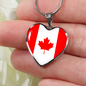 Canadian Flag - Heart Pendant Luxury Necklace