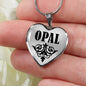 Opal v01 - Heart Pendant Luxury Necklace
