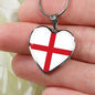 English Flag - Heart Pendant Luxury Necklace