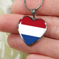 Dutch Flag - Heart Pendant Luxury Necklace
